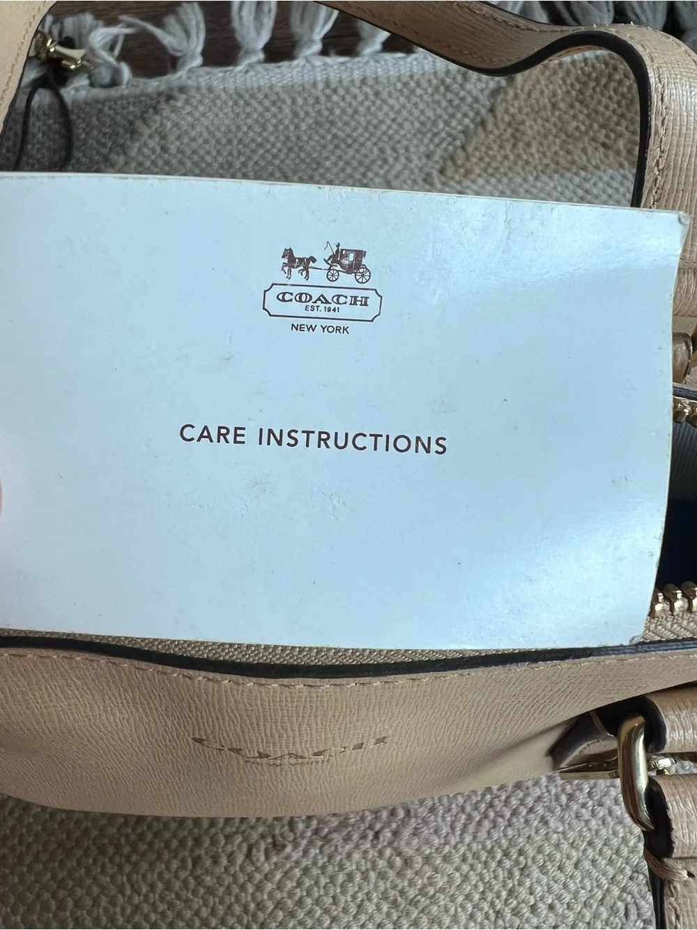COACH Tan Leather brown bindings mini satchel Bag with Gold Hardware